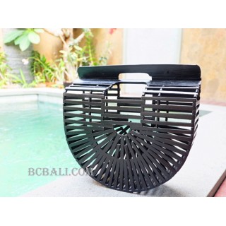 new bamboo handbags fan black  color